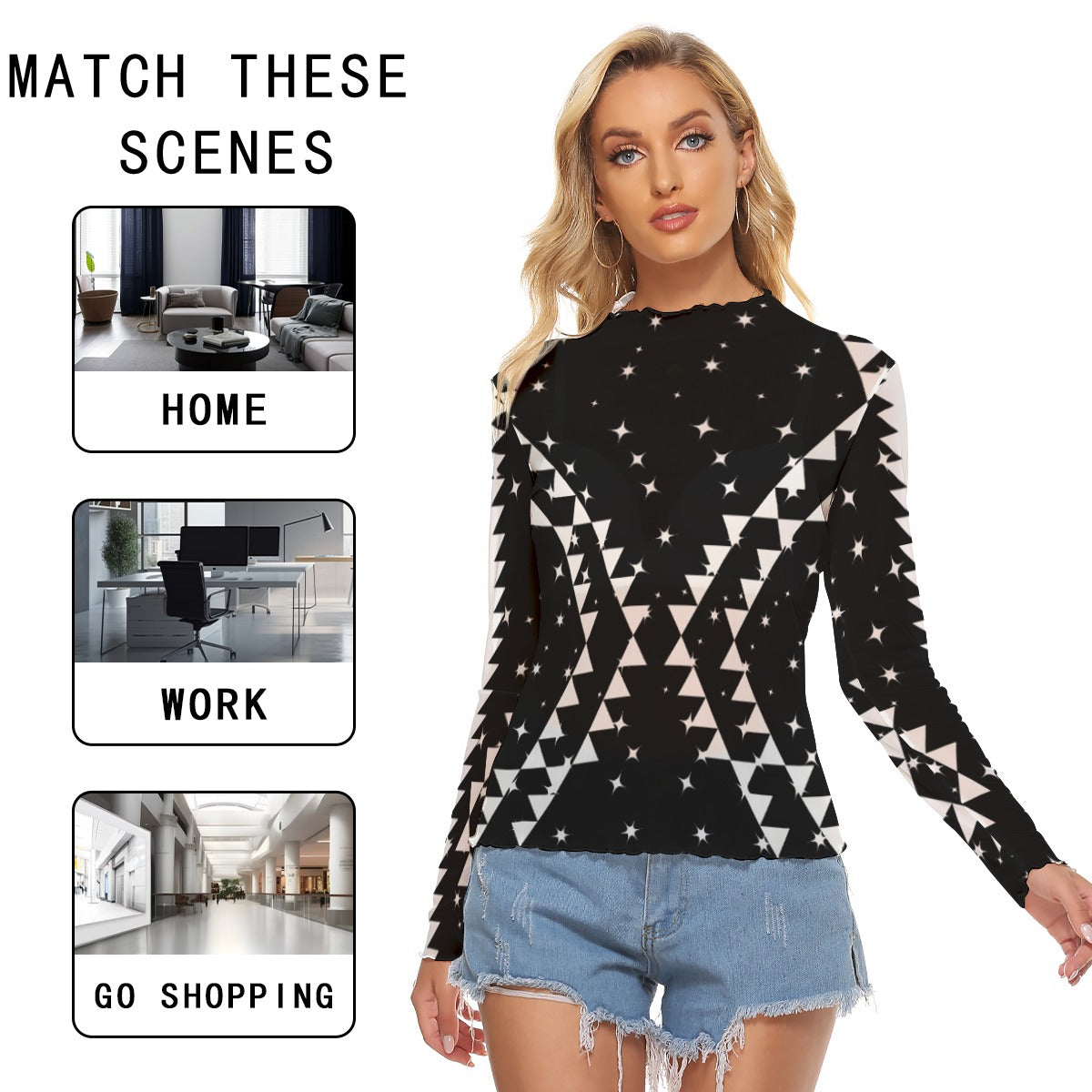 Starry Mesh Shirt (black)