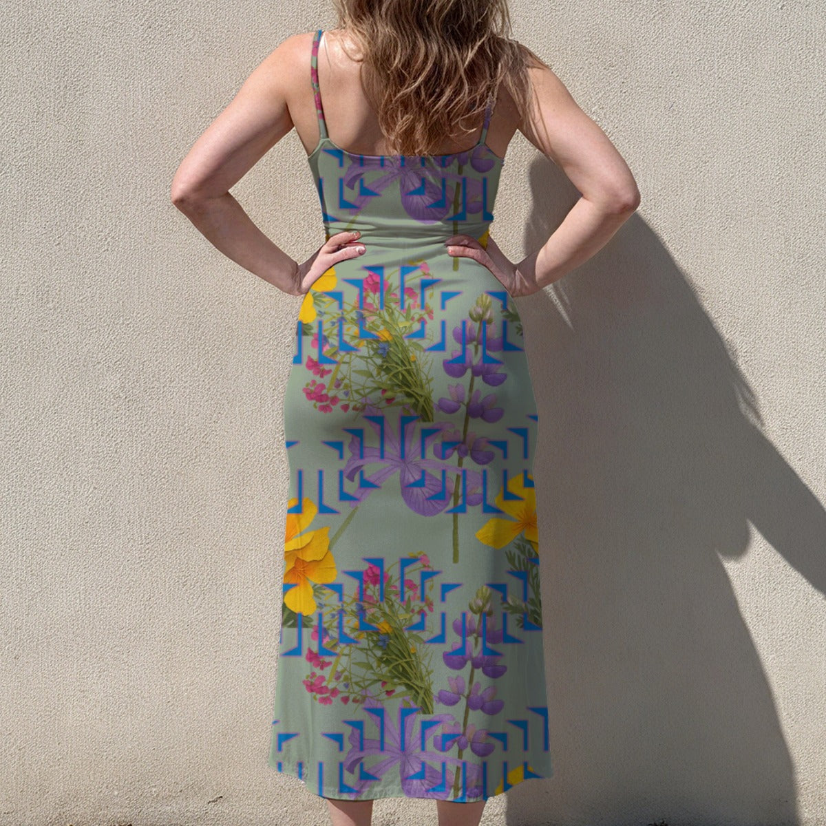 Cali Summer Flowers Relaxed Midi (green)